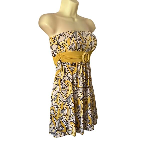 Twenty One by Forever 21 Retro Print Strapless Mini Dress Juniors Size Small Y2K - Picture 2 of 9